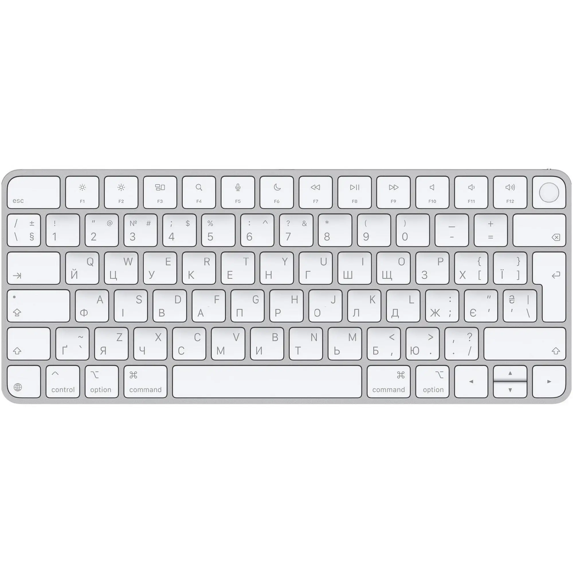 Купити Клавіатура Apple Magic Keyboard with Touch ID Bluetooth/USB-C UA White (MXCK3UA/A) - фото 1