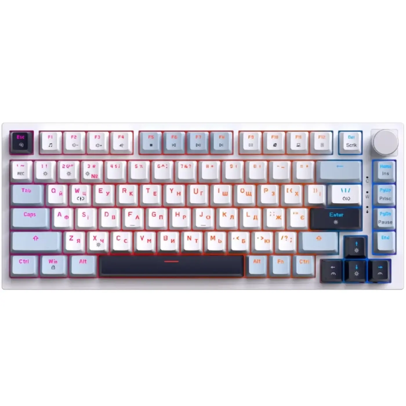 Купити Клавіатура GamePro MK160 V2 Warden QLAB Sakura White (MK160-V2-BL-QS) - фото 1