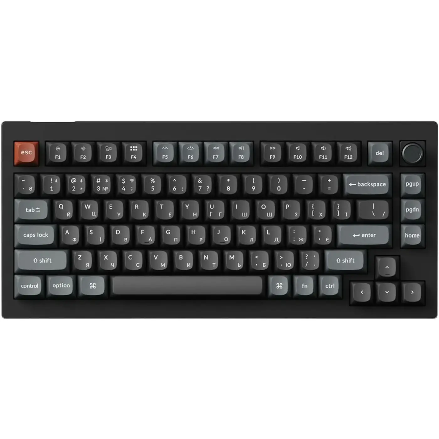 Купити Клавіатура Keychron V1 Ultra Keychron Red Switch Black RGB (V1U-D1-UA) - фото 1