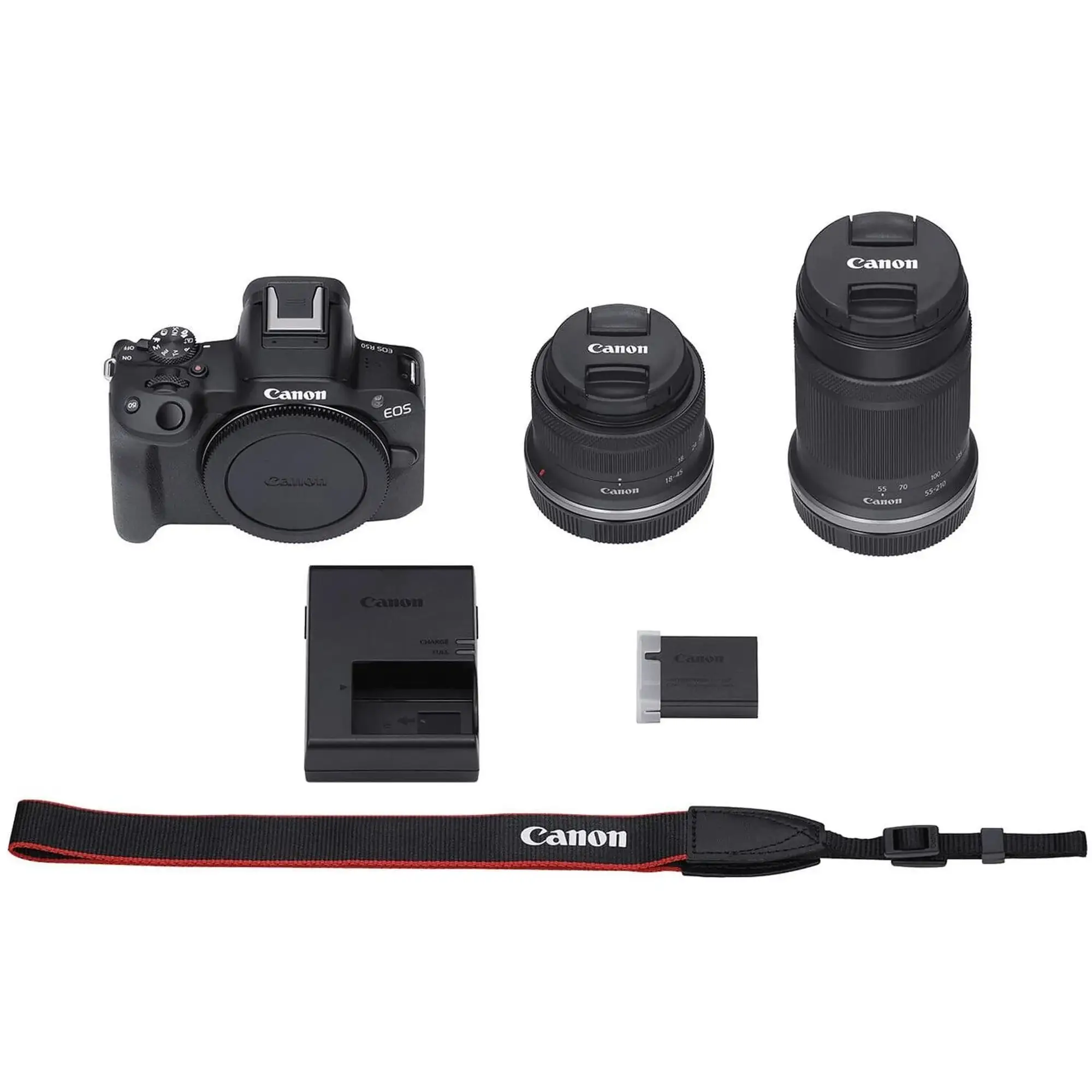 Купить Фотоаппарат Canon EOS R50 + RF-S 18-45 IS STM + RF-S 55-210 IS STM Black (5811C034) - фото 2
