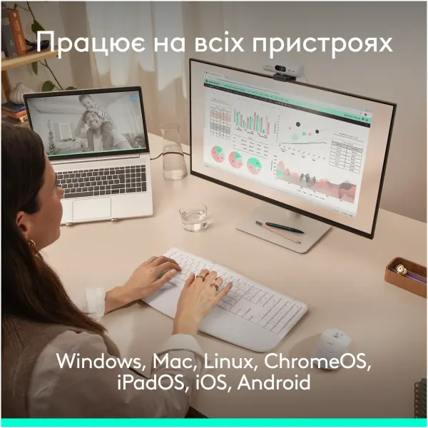 Купити Комплект клавіатура та миша Logitech MK880 Signature Comfort Plus Combo Off-White (920-014033) - фото 16