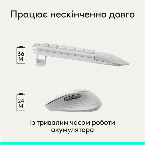 Купити Комплект клавіатура та миша Logitech MK880 Signature Comfort Plus Combo Off-White (920-014033) - фото 18