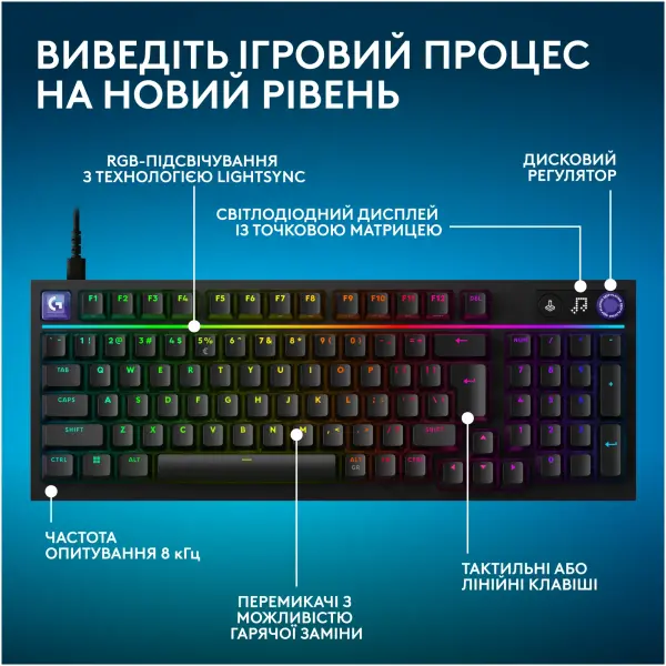 Купить Клавиатура Logitech G316 X 98 Tactile Wired Gaming Black (920-014205) - фото 3