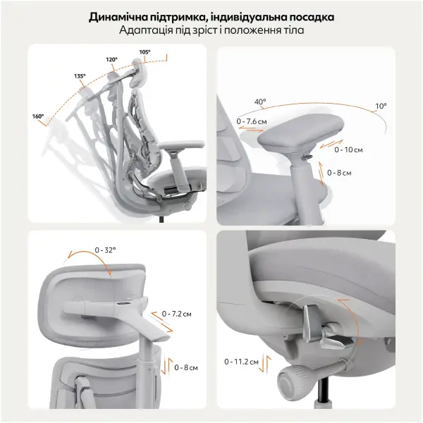 Купить Офисное кресло LiberNovo Omni Space Gray (CP-GW-0000015-00-00) - фото 10