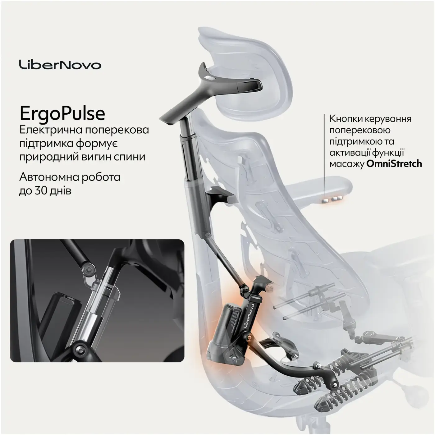 Купити Крісло офісне ергономічне LiberNovo Omni Midnight Black (CP-GW-0000015-00-01) - фото 8