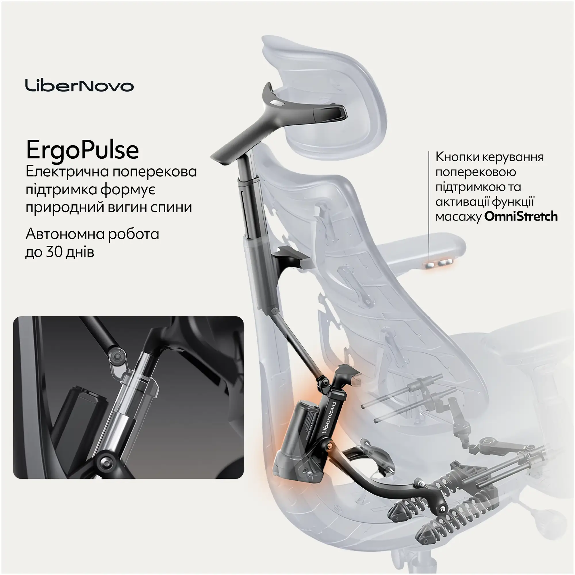 Купити Крісло офісне ергономічне LiberNovo Omni Midnight Black (CP-GW-0000015-00-01) - фото 8