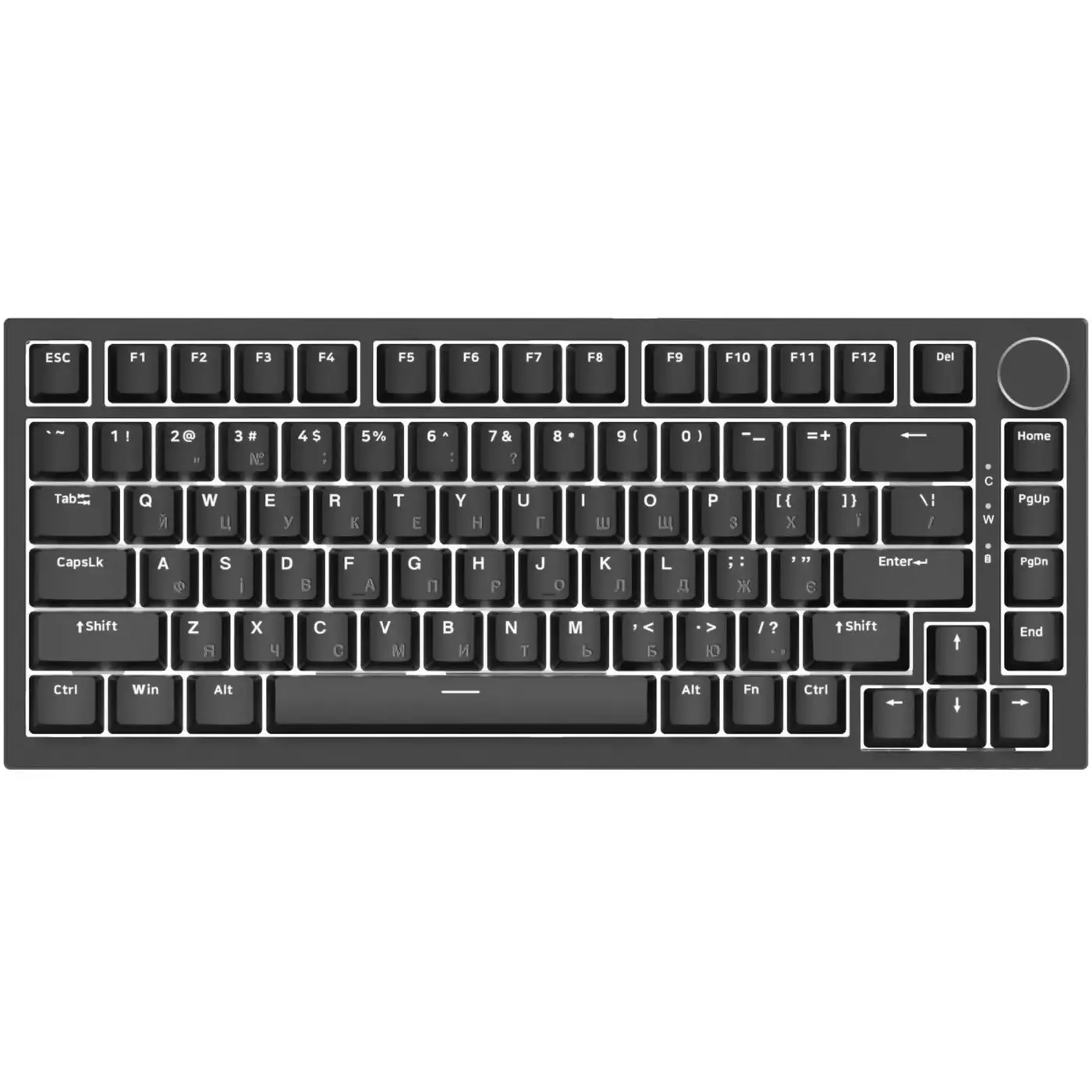 Купити Клавіатура Ajazz AK820 Red Switch Black USB-C (AK820-R-B) - фото 1
