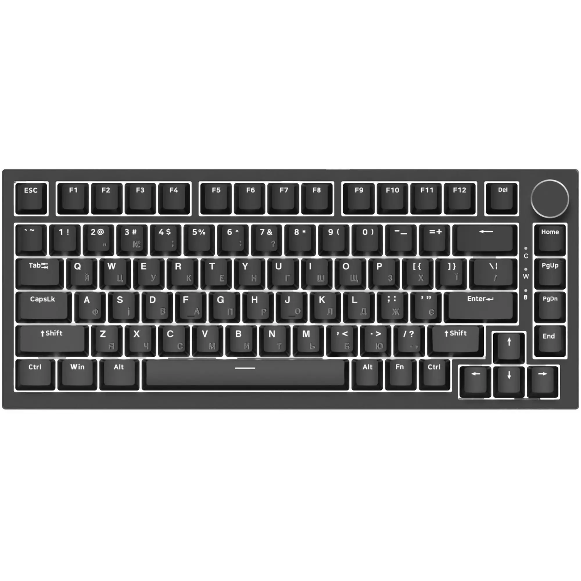 Купити Клавіатура Ajazz AK820 Red Switch Black USB-C (AK820-R-B) - фото 1