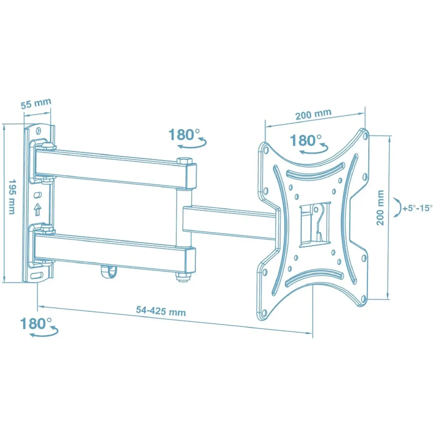 Купити Кронштейн для телевізора Walfix R-353W 32"-55" похило-поворотний - фото 3