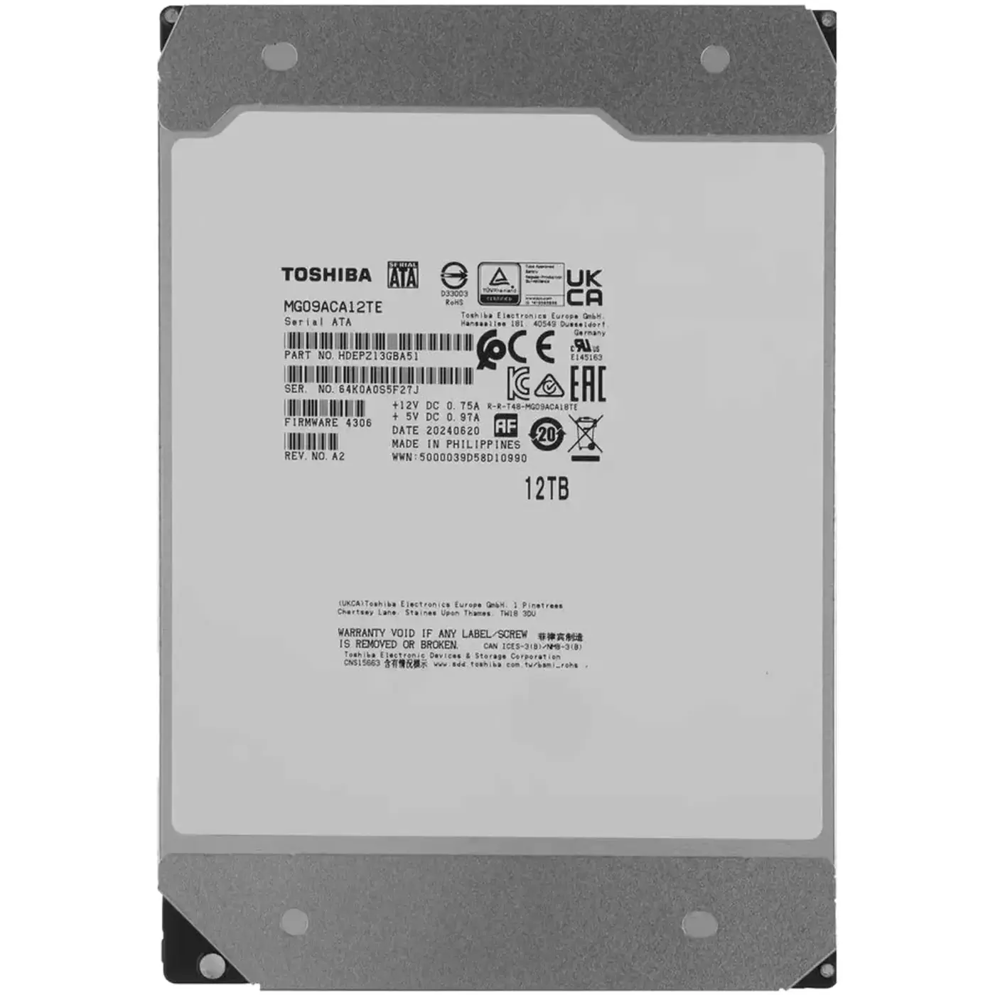 Купить Жесткий диск Toshiba Enterprise 12TB 3.5" SATA III (MG09ACA12TE) - фото 2