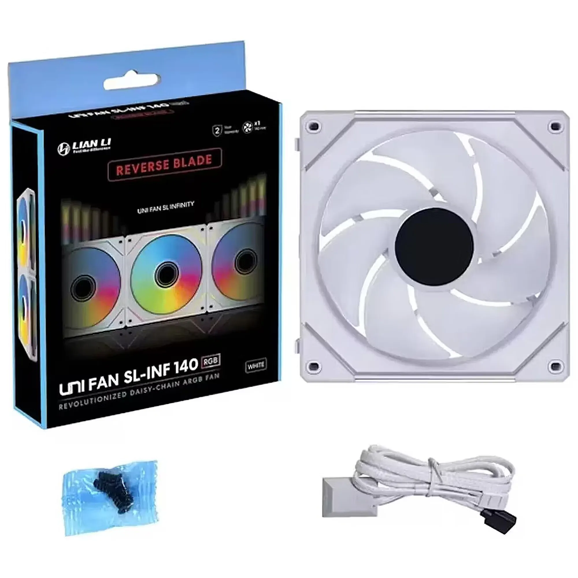 Купити Вентилятор Lian Li Uni Fan SL-INF Wireless 140 Reverse Blade White (G99.14RSLIN1W1W.00) - фото 4