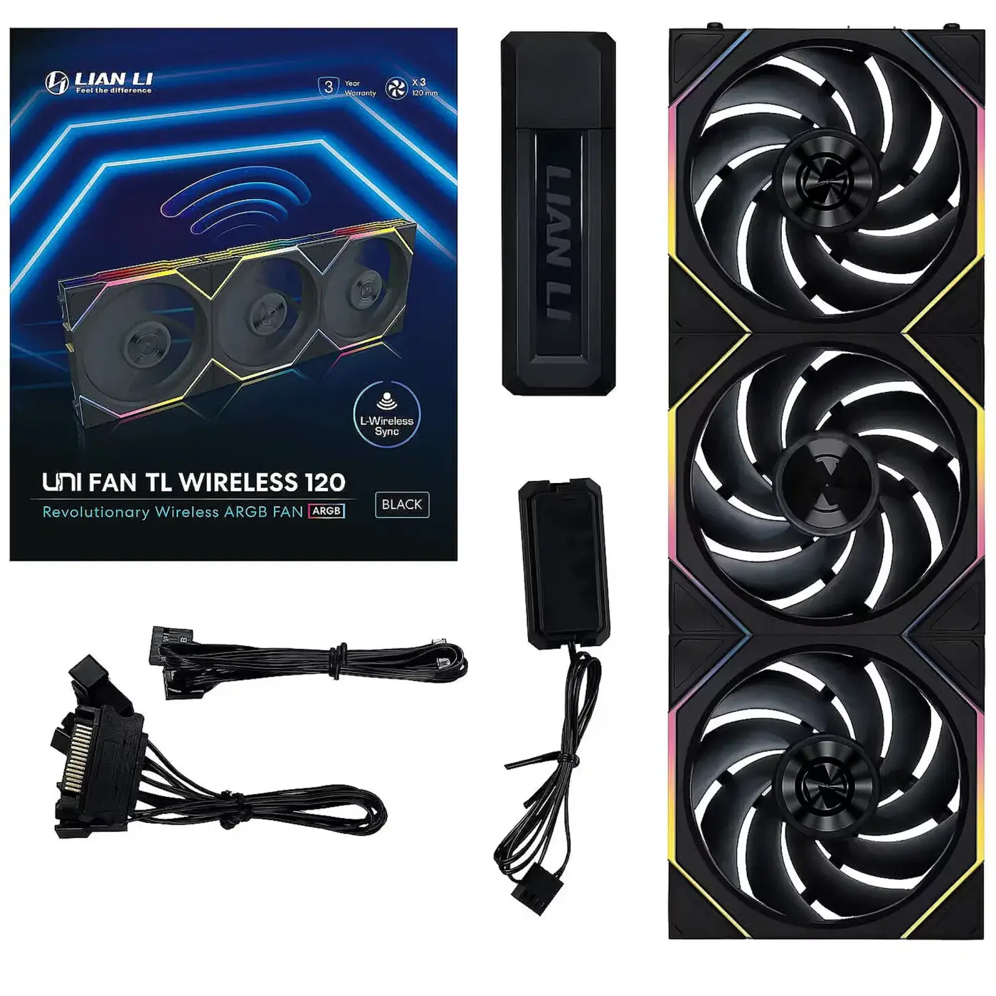 Купити Вентилятор Lian Li Uni Fan TL Wireless 120 3-Pack Black (G99.12TL1W3B.00) - фото 8