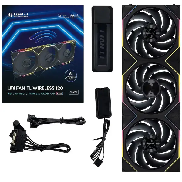 Купити Вентилятор Lian Li Uni Fan TL Wireless 120 3-Pack Black (G99.12TL1W3B.00) - фото 8