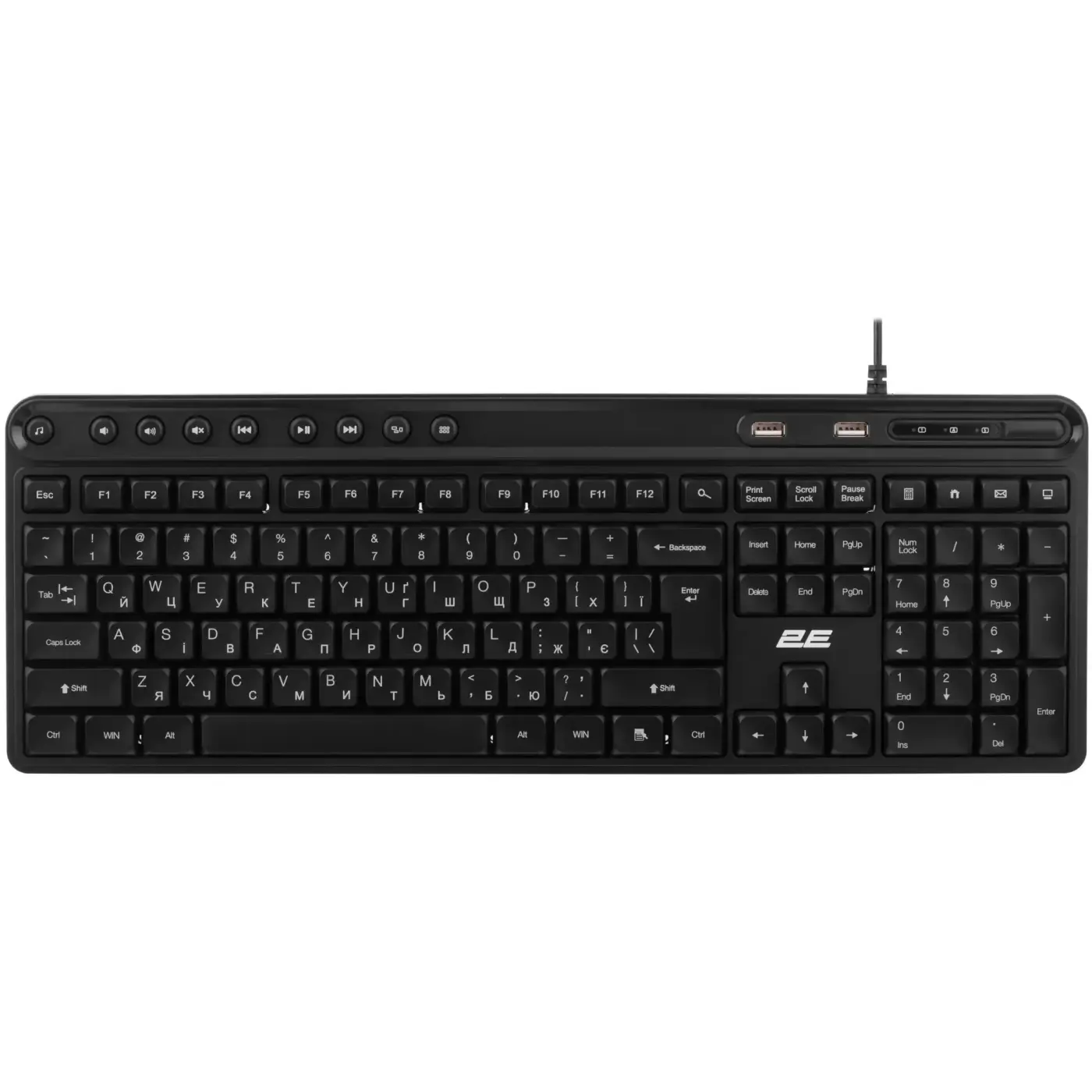 Купить Клавиатура 2E KS1100 USB UA Black (2E-KS1100UB_UA) - фото 1
