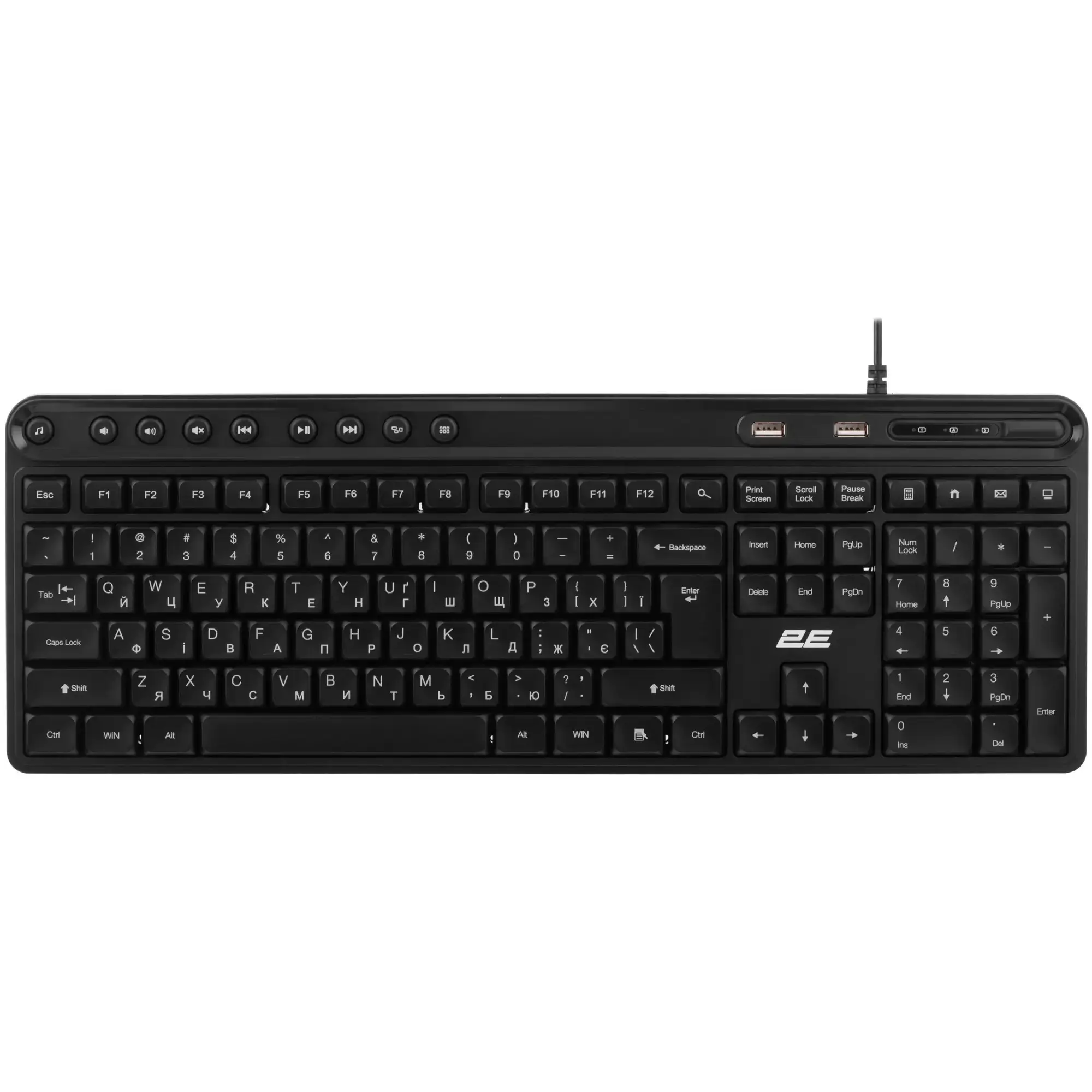 Купить Клавиатура 2E KS1100 USB UA Black (2E-KS1100UB_UA) - фото 1