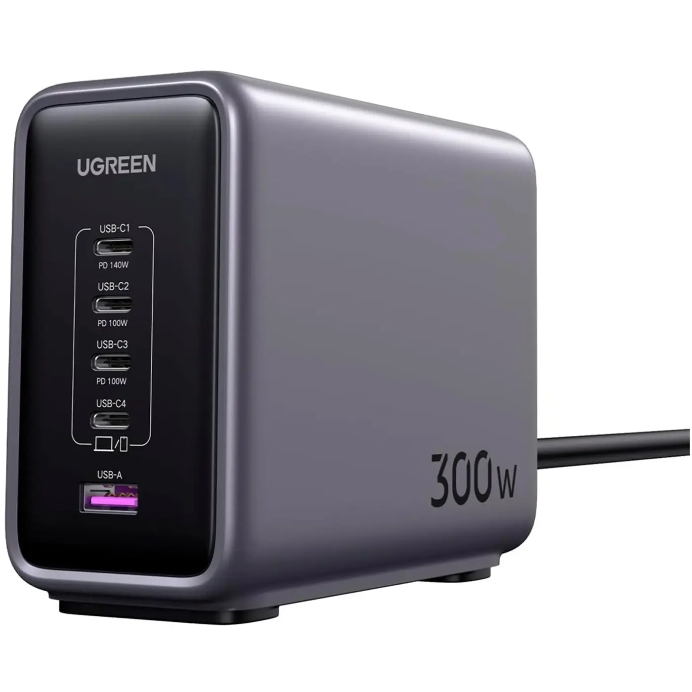 Купить Зарядное устройство Ugreen CD333 Nexode 300W 1xUSB-A, 4xUSB-C, PD3.1, QC4.0 GaN Wall Charger Gray (90903B) - фото 1