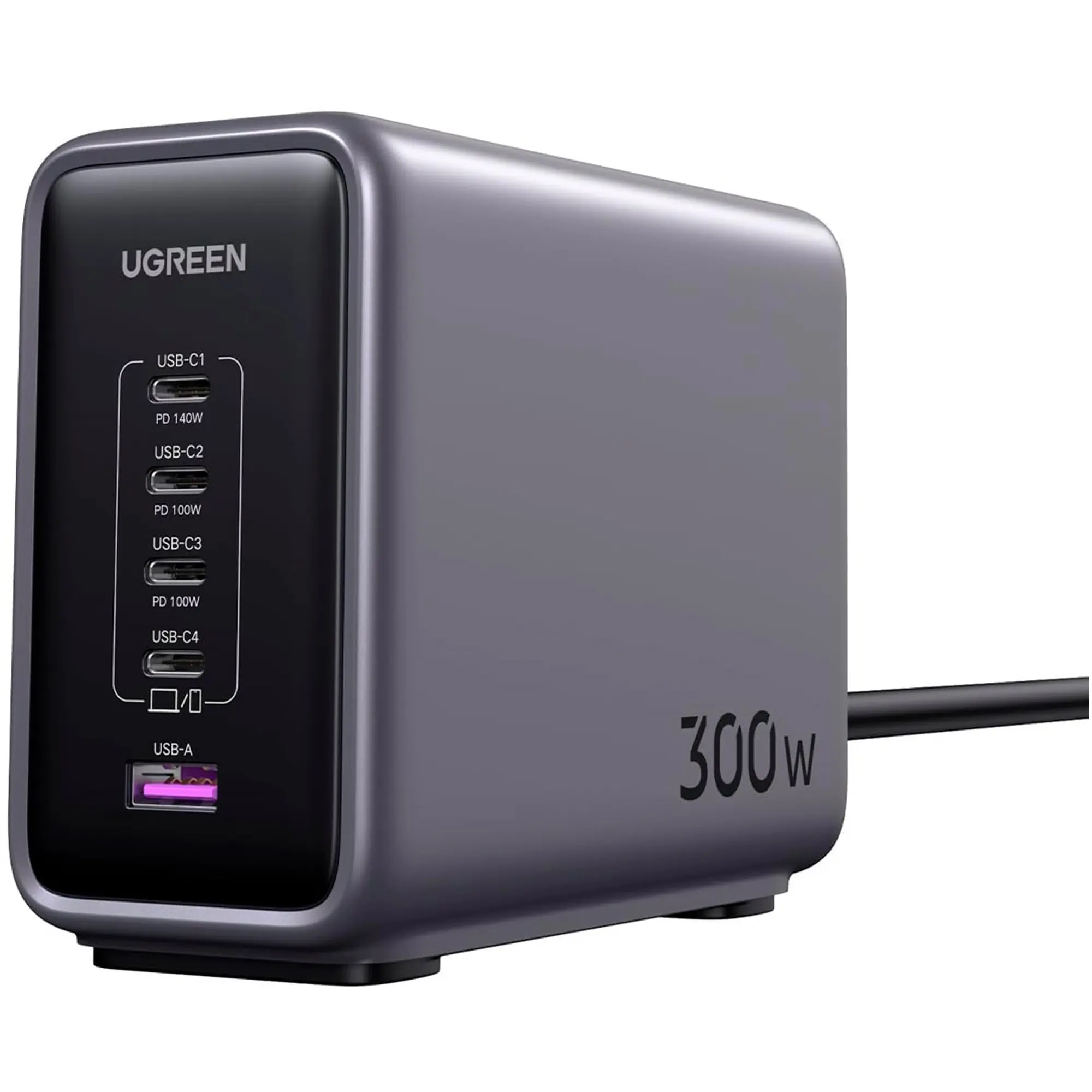 Купить Зарядное устройство Ugreen CD333 Nexode 300W 1xUSB-A, 4xUSB-C, PD3.1, QC4.0 GaN Wall Charger Gray (90903B) - фото 1