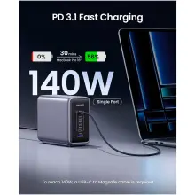 Купить Зарядное устройство Ugreen CD333 Nexode 300W 1xUSB-A, 4xUSB-C, PD3.1, QC4.0 GaN Wall Charger Gray (90903B) - фото 3