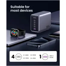 Купить Зарядное устройство Ugreen CD333 Nexode 300W 1xUSB-A, 4xUSB-C, PD3.1, QC4.0 GaN Wall Charger Gray (90903B) - фото 6