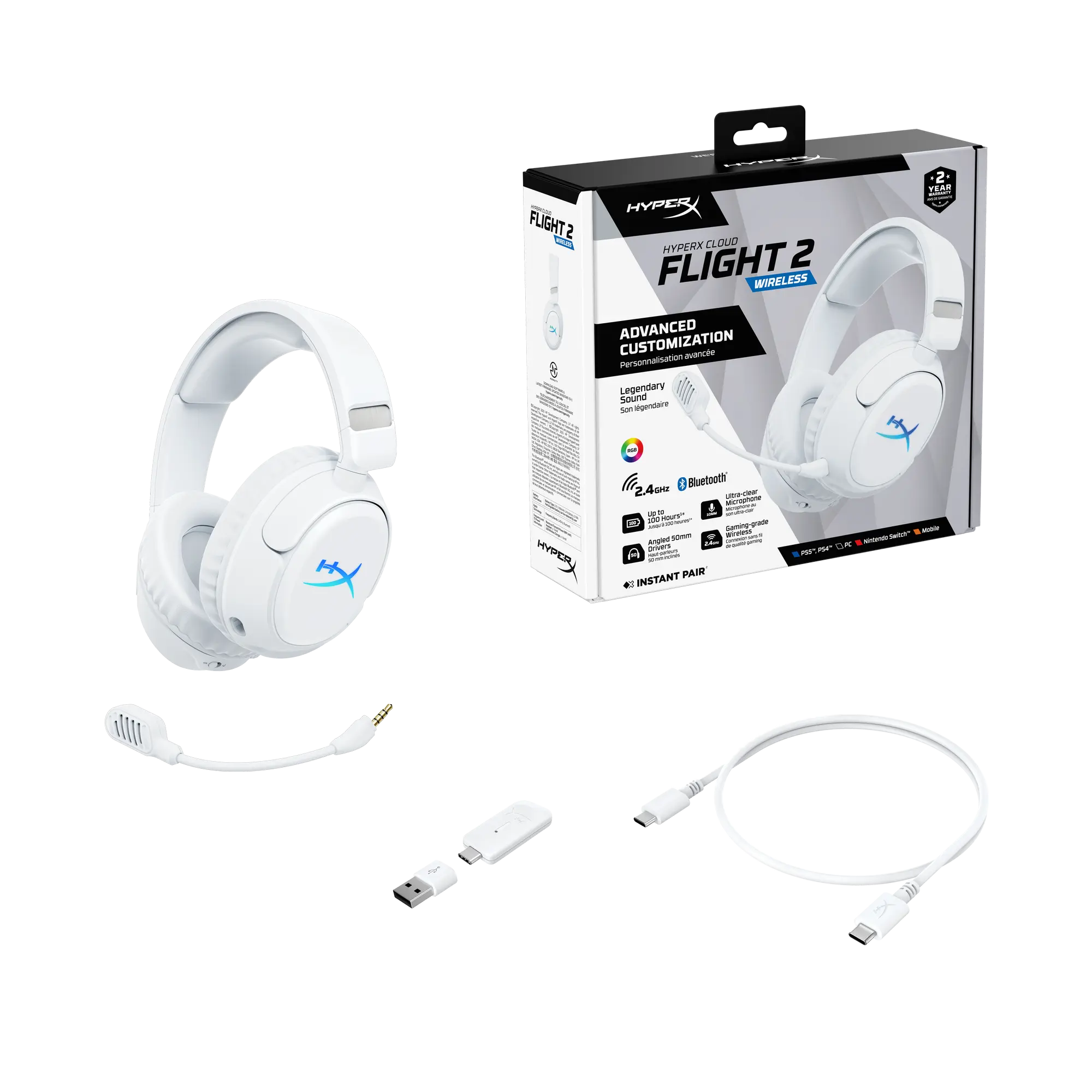 Купити Навушники HyperX Cloud Flight 2 Wireless White (B5VC5AA) - фото 19