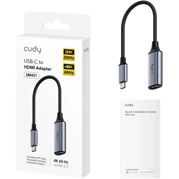 Купити Перехідник Cudy USB-C to HDMI Grey (UH401) - фото 2