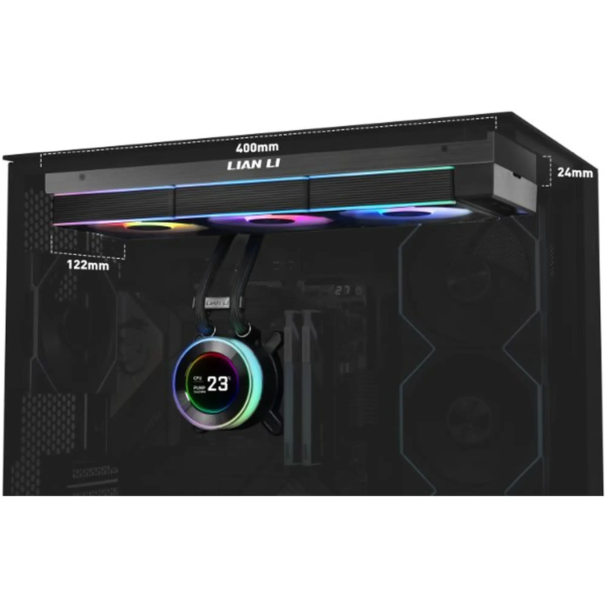 Купить Система водяного охлаждения Lian Li Hydroshift II LCD-C 360TL Black (G89.GHS2LCD36TB.00) - фото 4