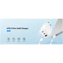 Купити Зарядний пристрій Cudy CH67 GaN Charger 2xUSB-C, 1xUSB-A PD 3.0, QC 3.0, 67W White - фото 3