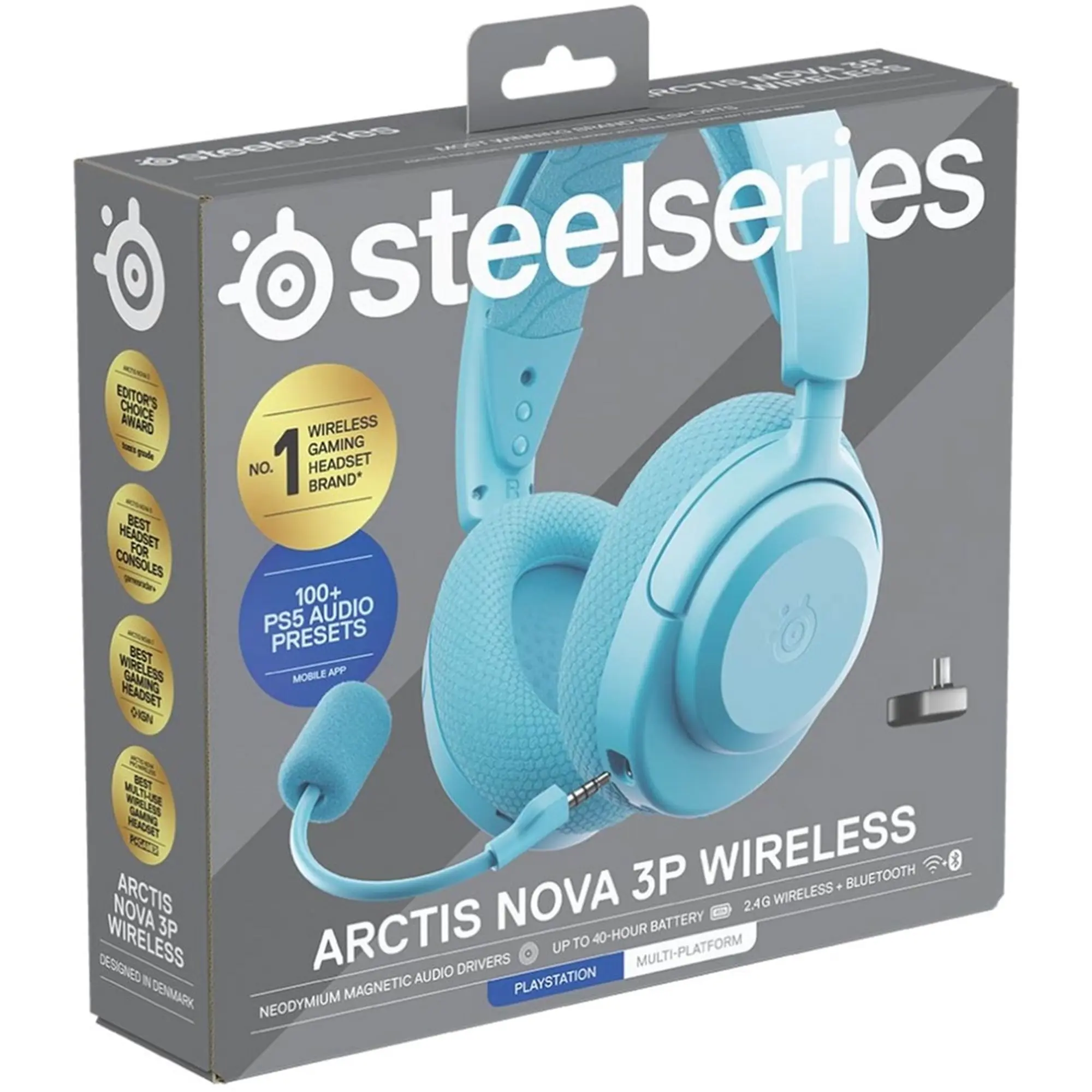 Купить Наушники SteelSeries Arctis Nova 3P Wireless MultiPlatform Aqua (SS61688) - фото 5