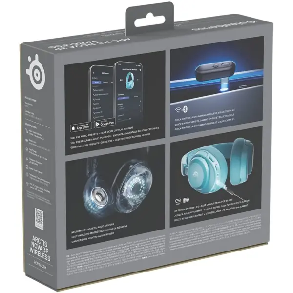 Купить Наушники SteelSeries Arctis Nova 3P Wireless MultiPlatform Aqua (SS61688) - фото 6