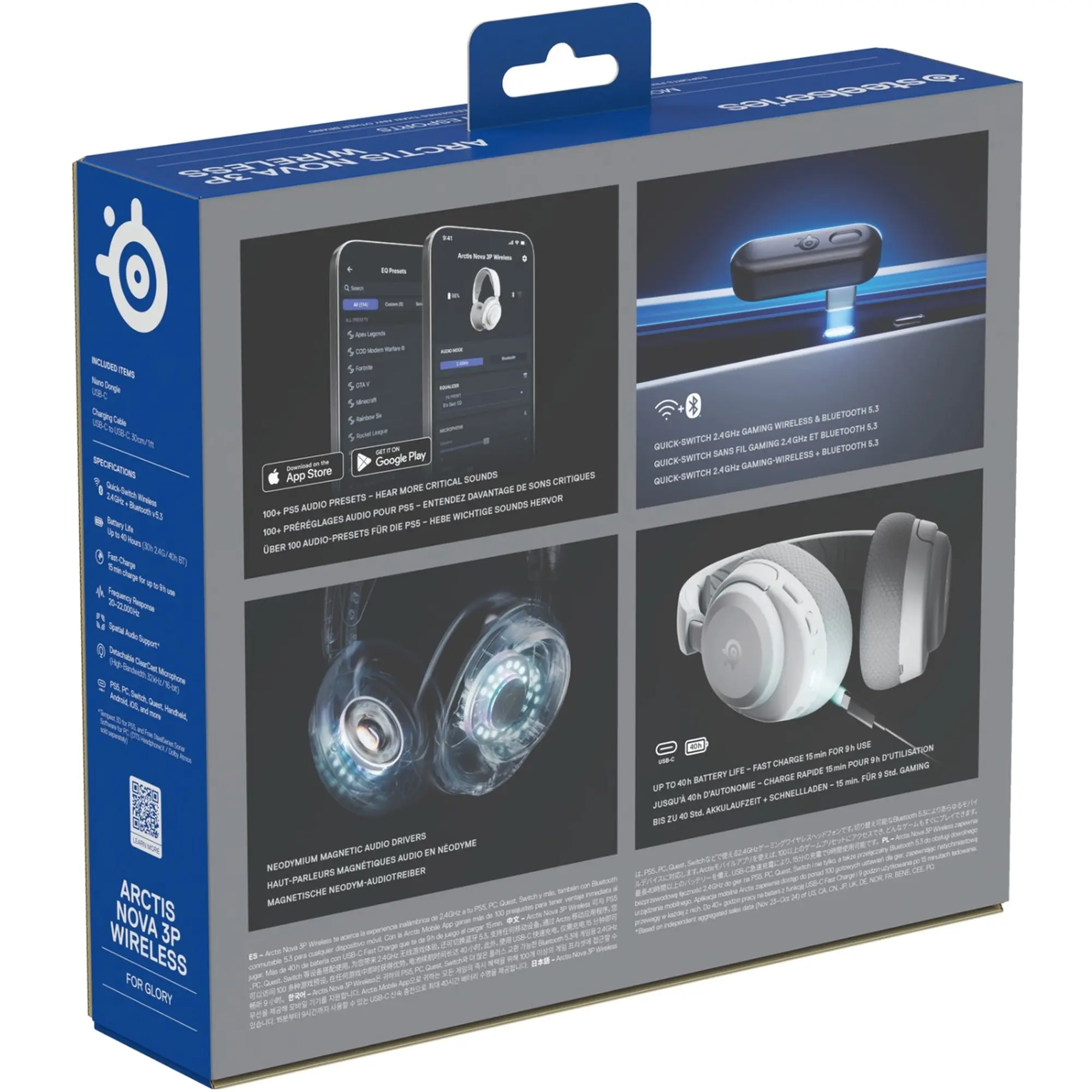 Купить Наушники SteelSeries Arctis Nova 3P Wireless MultiPlatform White (SS61687) - фото 5