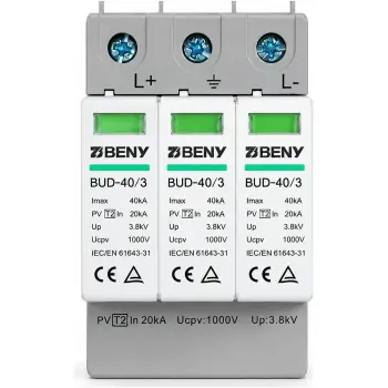 Купити Обмежувач перенапруги BENY BUD-40/3 DC 3P 1000В T2 40кА (BUD-40/3-3P1000VDCT240kA) - фото 1