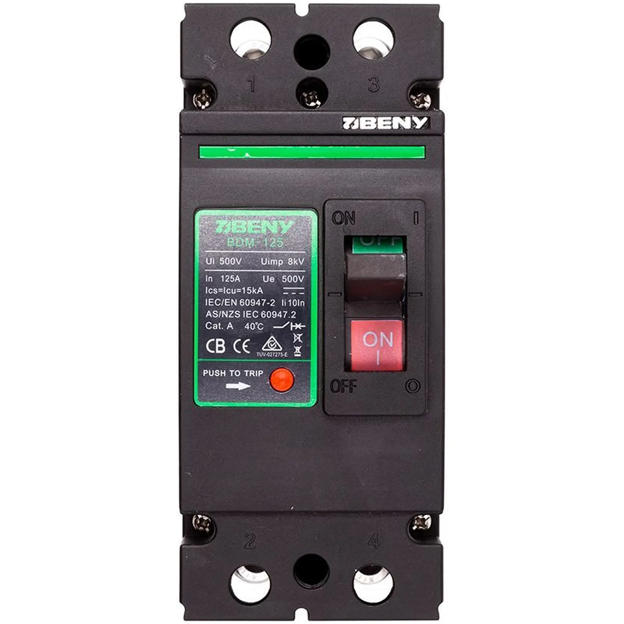 Купити Автоматичний вимикач BENY BDM-125 DC 2P 500В 125А (BDM-125-2P500V125A) - фото 1