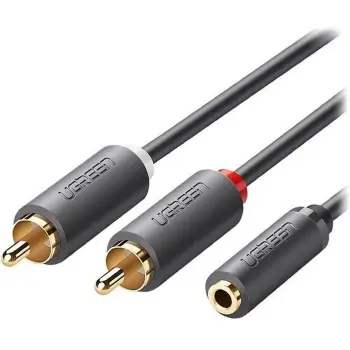 Купить Кабель UGREEN AV102 AUX Audio TRS - RCAx2 M/M 0.25m Gray (10561) - фото 1