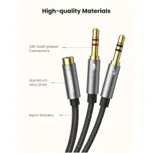Купить Кабель UGREEN AV140 AUX Audio TRSx2 M/M 0.2m Gray (20899) - фото 2
