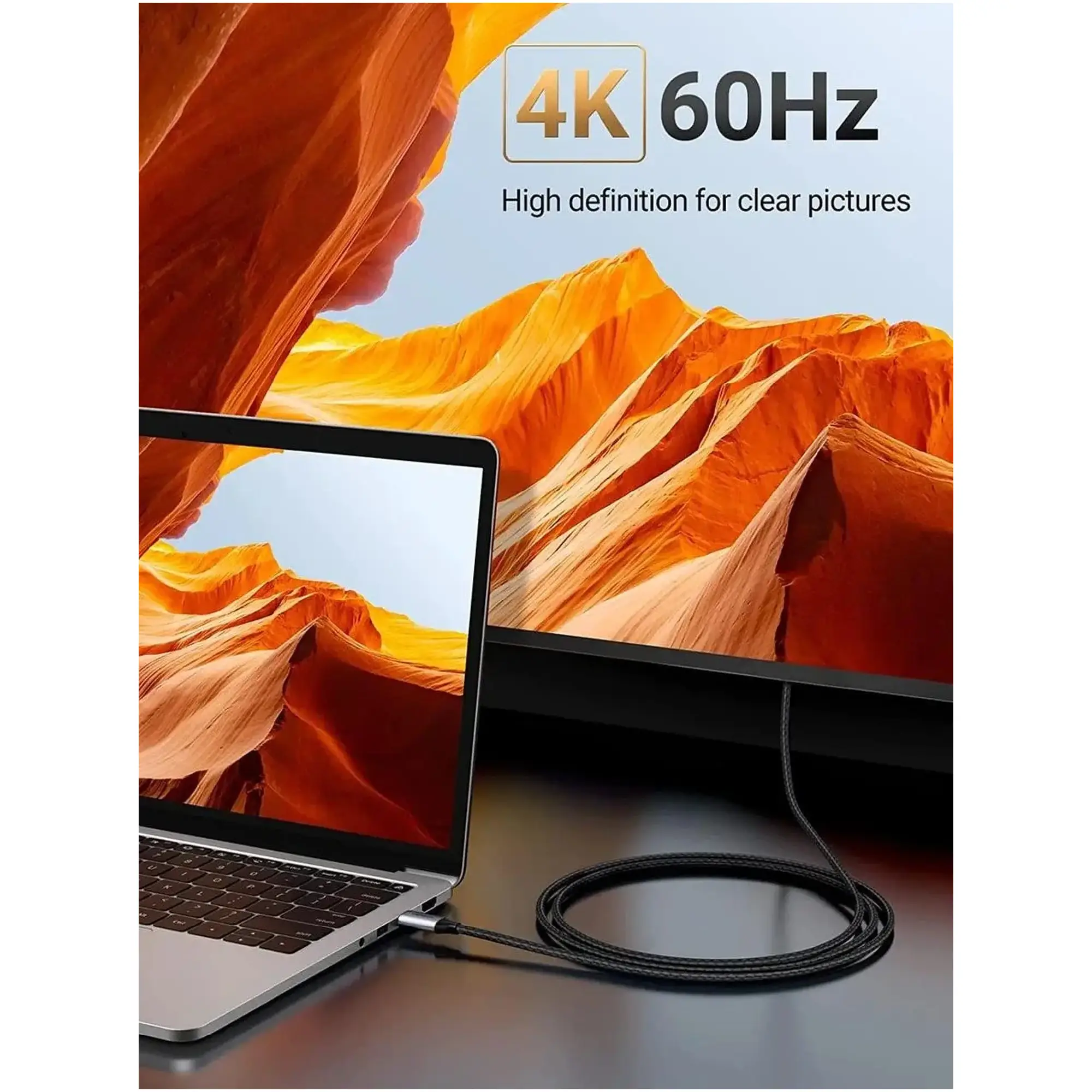 Купити Кабель UGREEN MM142 USB-C M - HDMI M 1.5m Gray/Black (50570) - фото 4