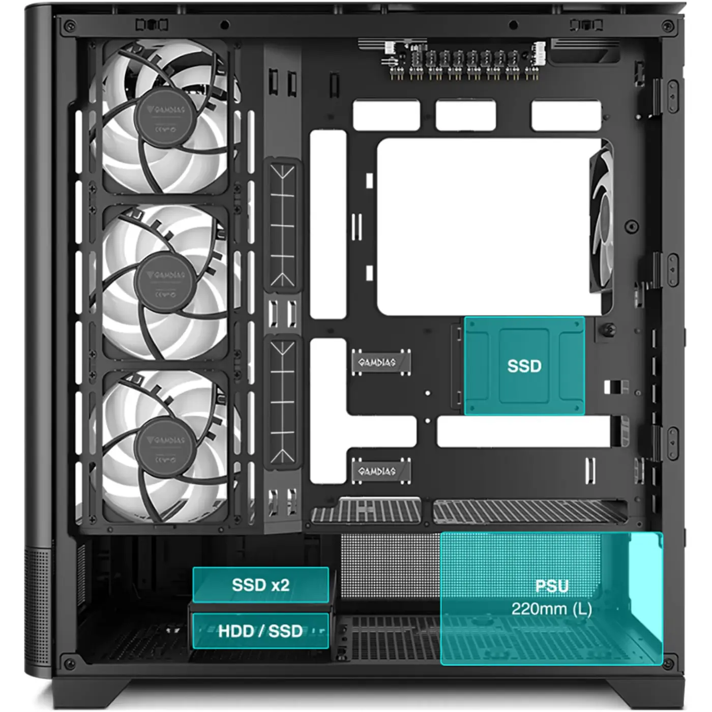 Купить Корпус Gamdias Atlas P2 CG Black (4711514501025) - фото 9