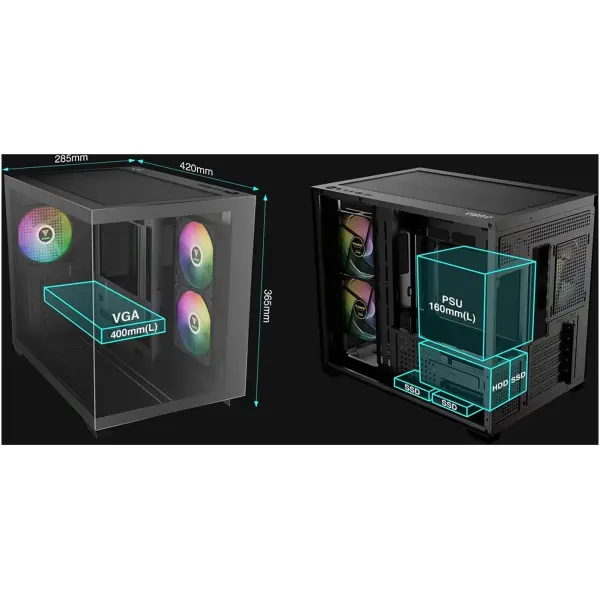 Купить Корпус Gamdias Aura GC10M V2 ARGB Black (4711514503159) - фото 12