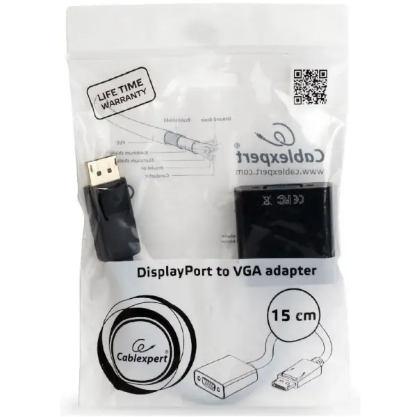 Купить Переходник Cablexpert DisplayPort - VGA 0.15 м (A-DPM-VGAF-02) - фото 2