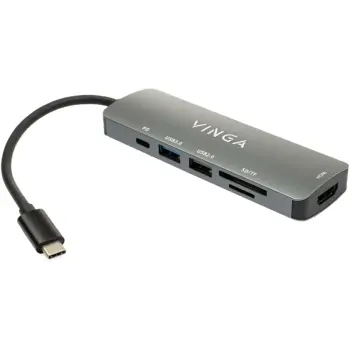 Купити Концентратор Vinga USB Type-C 3.1 to HDMI+USB3.0+USB 2.0+SD/microSD+PD (VHC6) - фото 1