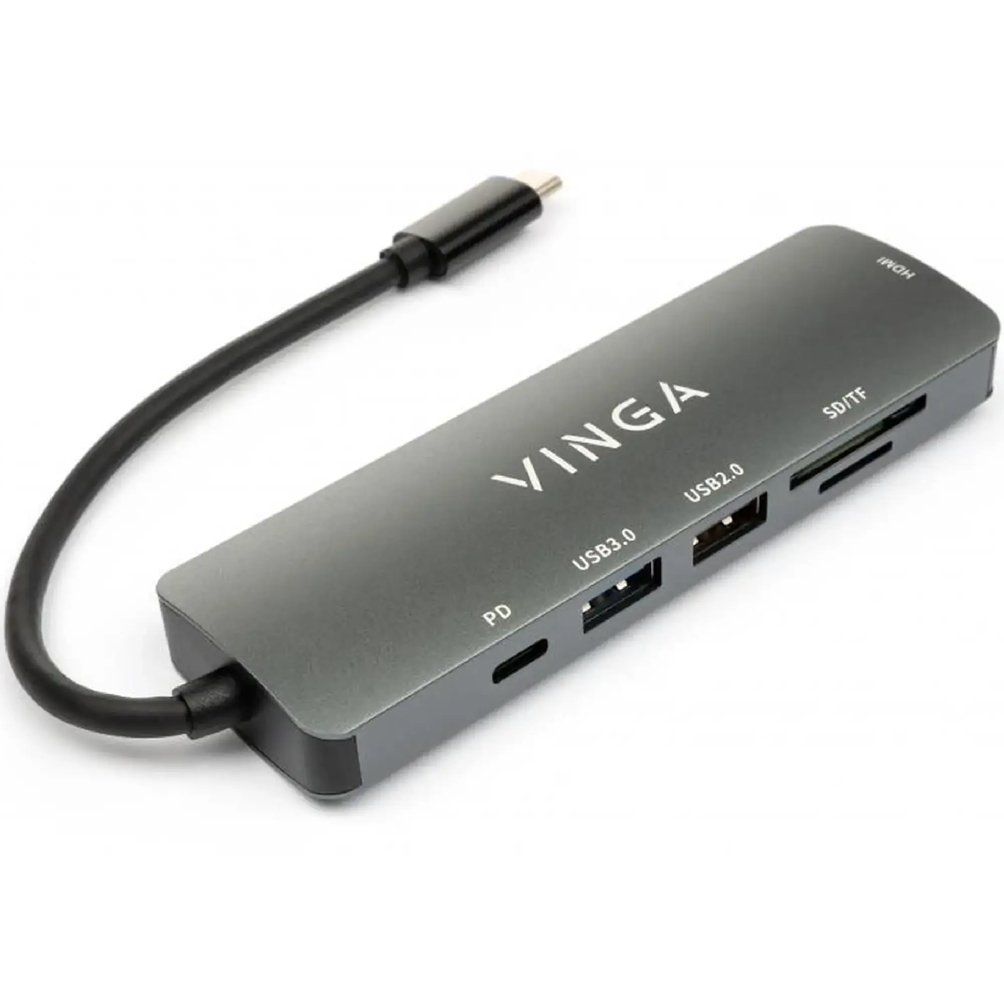 Купити Концентратор Vinga USB Type-C 3.1 to HDMI+USB3.0+USB 2.0+SD/microSD+PD (VHC6) - фото 2