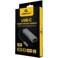 Купити Концентратор Cablexpert Type-С to Gigabit Ethernet, 3 Ports USB 3.1 Gen 1 (5 Gbps) (A-CMU3-LAN-01) - фото 2