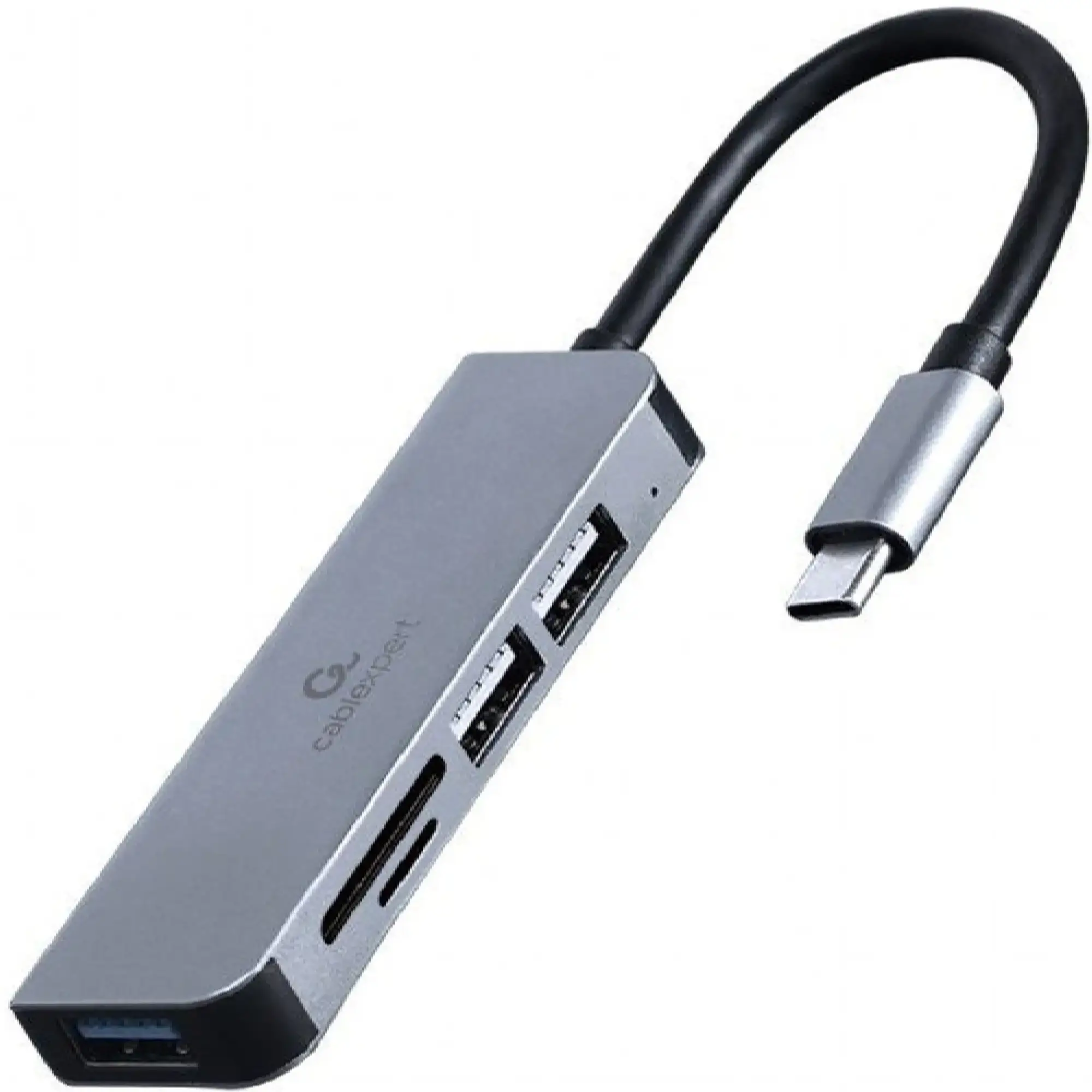Купить Концентратор Cablexpert USB-С to 1 х USB 3.1 Gen 1 (5 Gbps), 2 х USB 2.0, CardReader (UHB-CM-CRU3P1U2) - фото 1