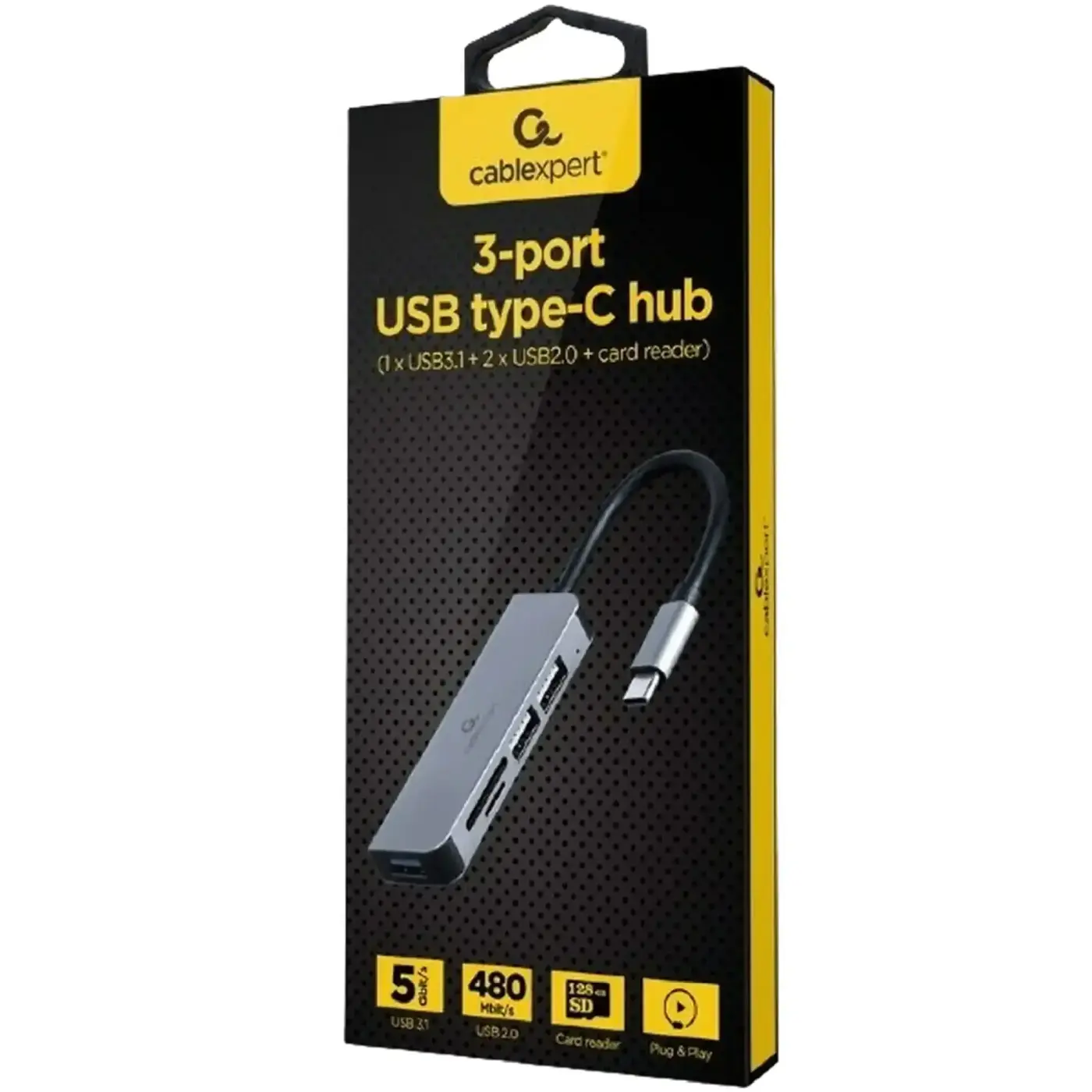 Купить Концентратор Cablexpert USB-С to 1 х USB 3.1 Gen 1 (5 Gbps), 2 х USB 2.0, CardReader (UHB-CM-CRU3P1U2) - фото 2