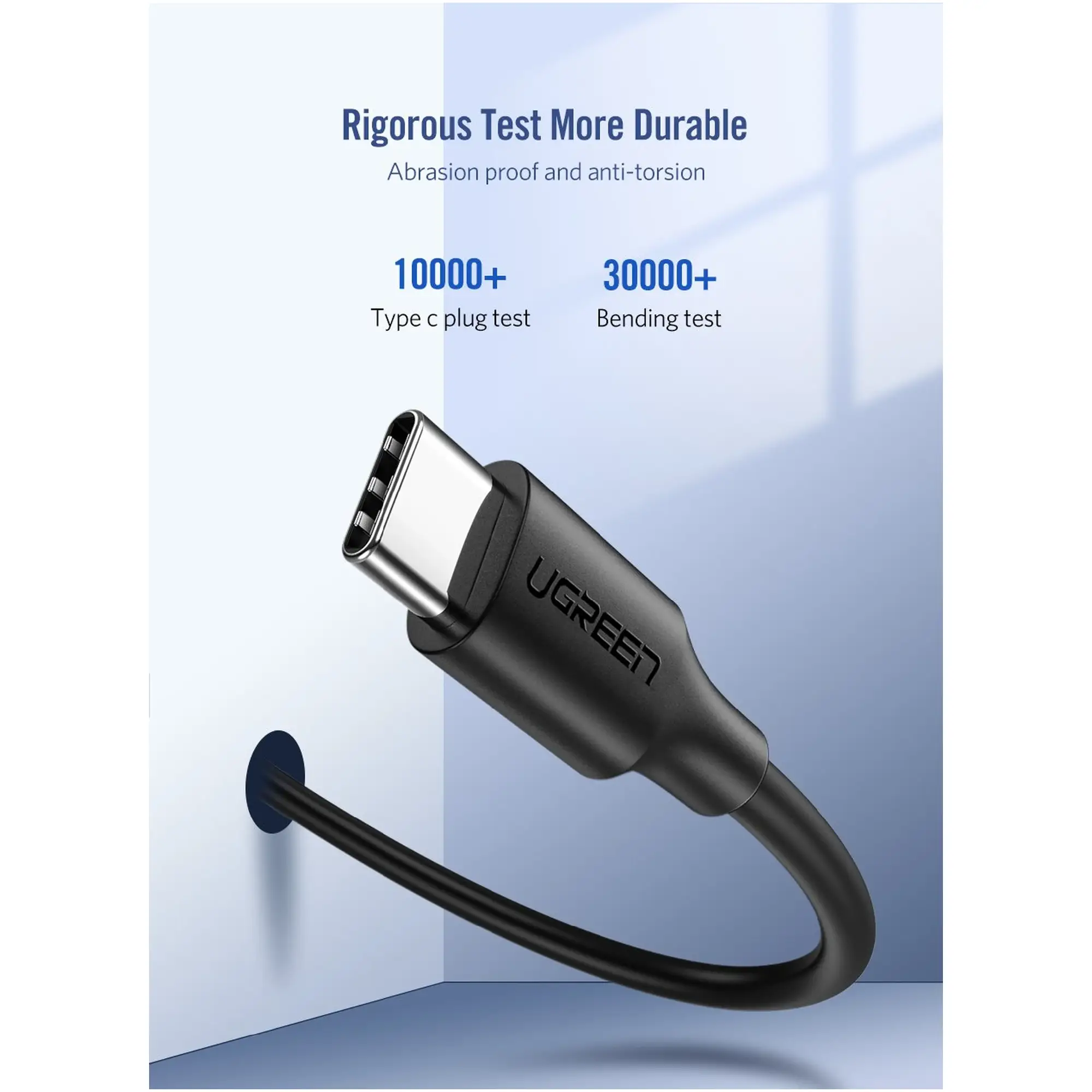 Купить Кабель UGREEN US286 USB-C - USB-C 3A 0.5m Black (50996) - фото 5
