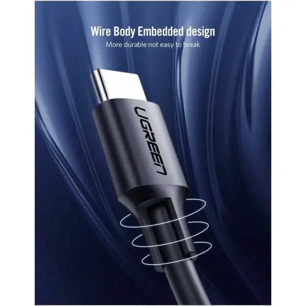 Купить Кабель UGREEN US286 USB-C - USB-C 3A 0.5m Black (50996) - фото 6
