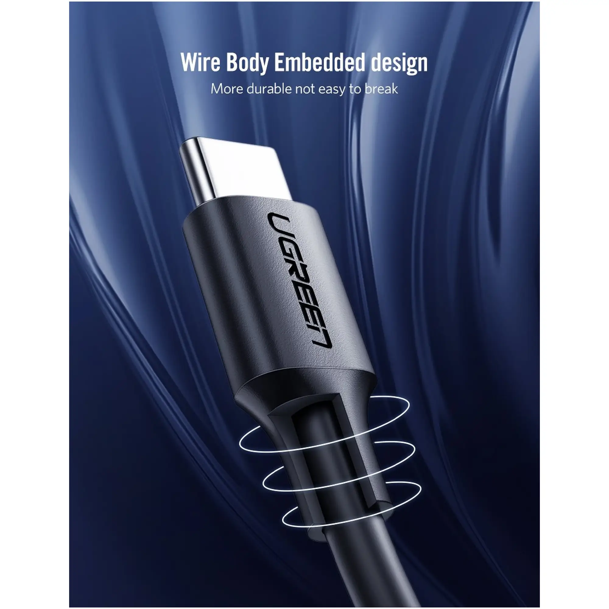 Купить Кабель UGREEN US286 USB-C - USB-C 3A 0.5m Black (50996) - фото 6