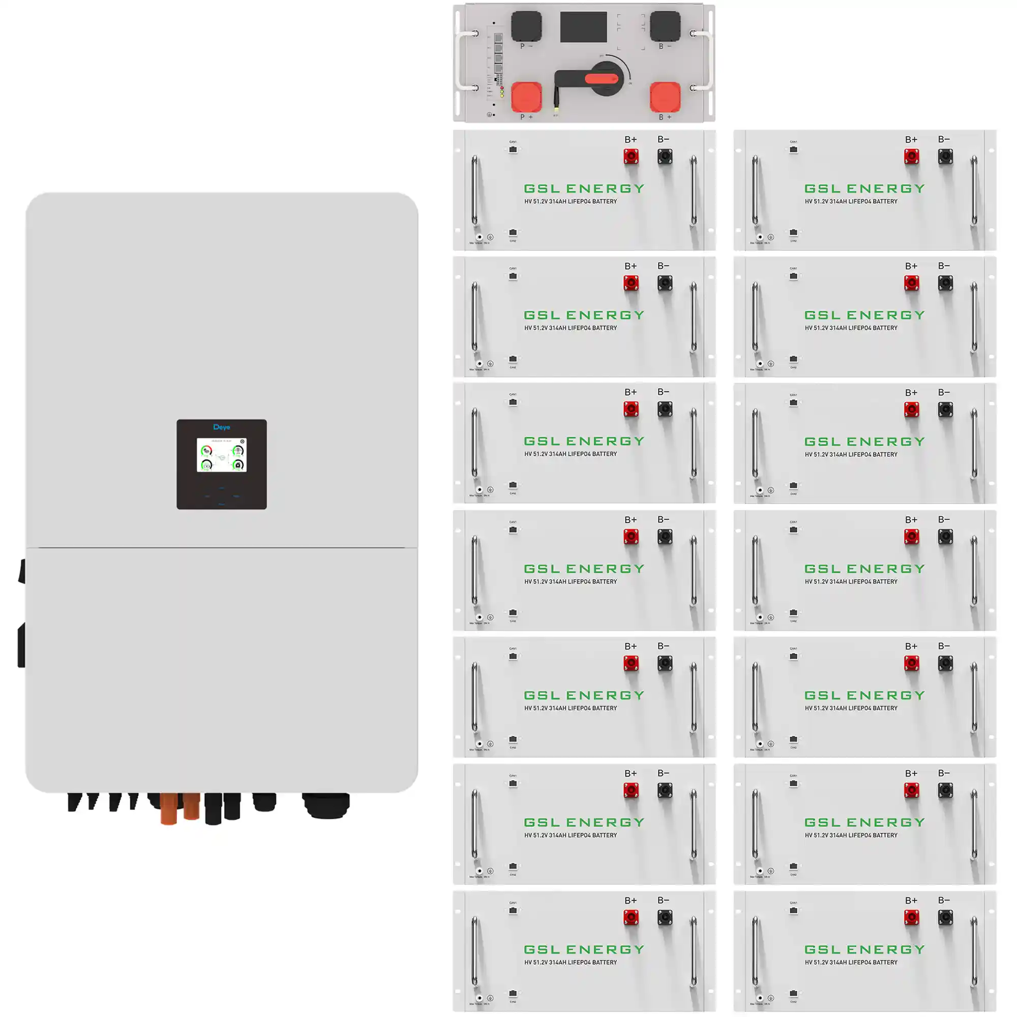 Купить Система хранения энергии DEYE SV-3DE80K1-HGS240K1-1 80kW 241.2kWh 1BAT LiFePO4 ≥10000 циклов - фото 1