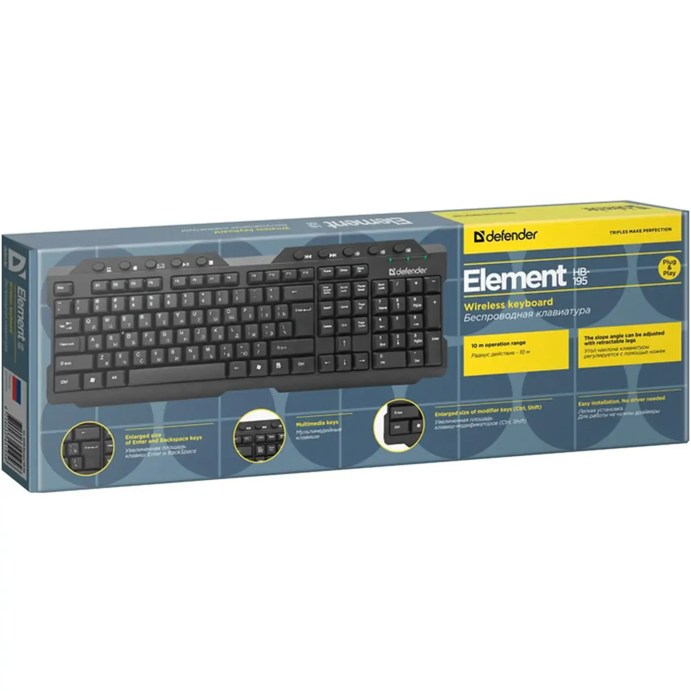Купить Клавиатура Defender Element HB-195 Wireless UA Black (45189) - фото 3