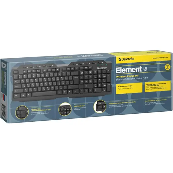 Купить Клавиатура Defender Element HB-195 Wireless UA Black (45189) - фото 3