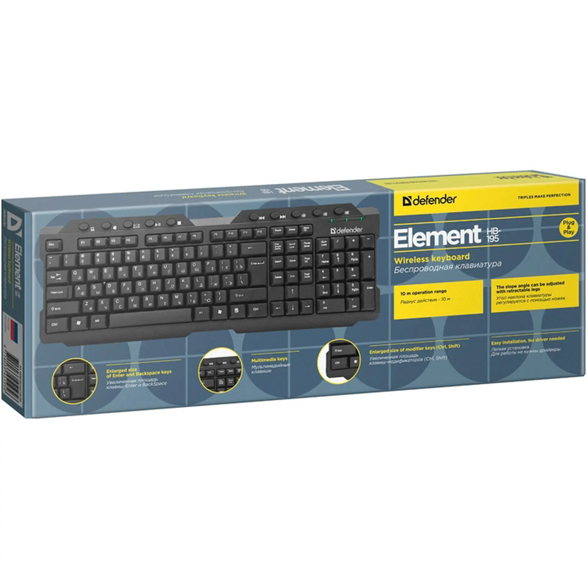 Купить Клавиатура Defender Element HB-195 Wireless UA Black (45189) - фото 3